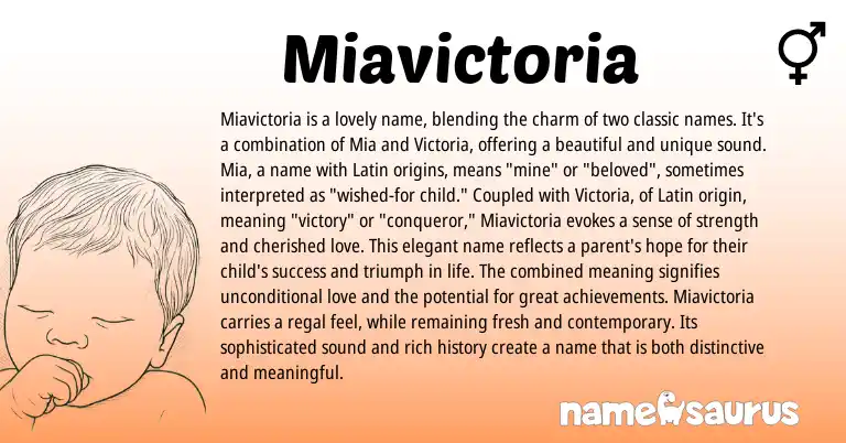 Infographic about Miavictoria name meaning, Miavictoria is a name from Other origin(s).