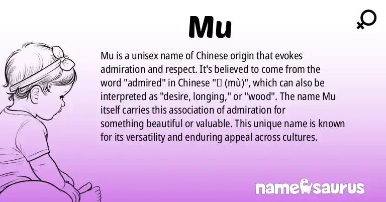 Infographic about Mu name meaning, Mu is a name from Chinese origin(s).