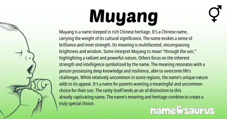 Infographic about Muyang name meaning, Muyang is a name from Basque, Chinese origin(s).