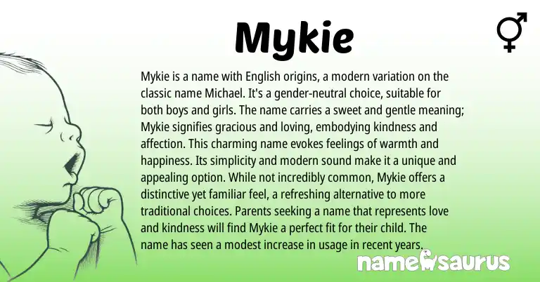 Infographic about Mykie name meaning, Mykie is a name from Other origin(s).