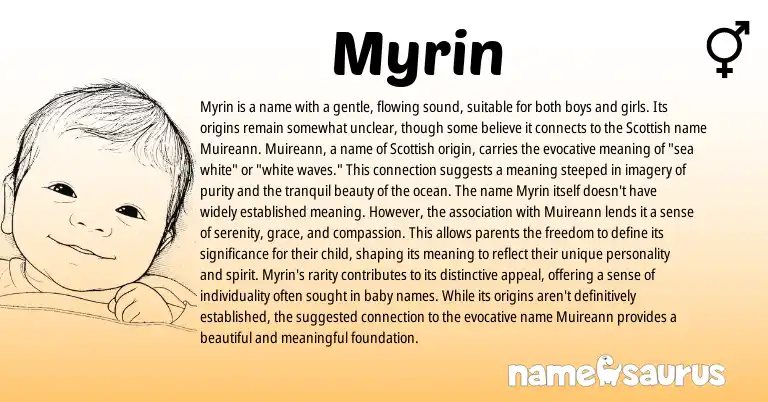 Infographic about Myrin name meaning, Myrin is a name from Scottish origin(s).