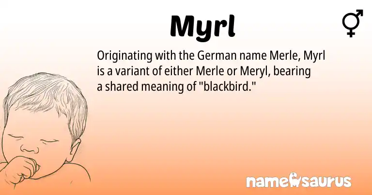 Infographic about Myrl name meaning, Myrl is a name from German origin(s).