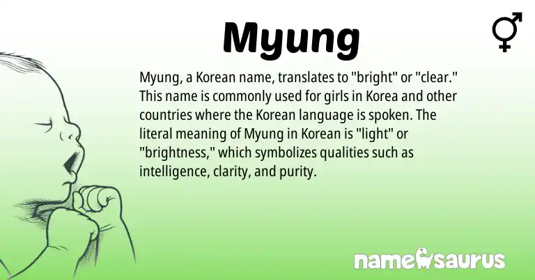 Infographic about Myung name meaning, Myung is a name from Korean origin(s).