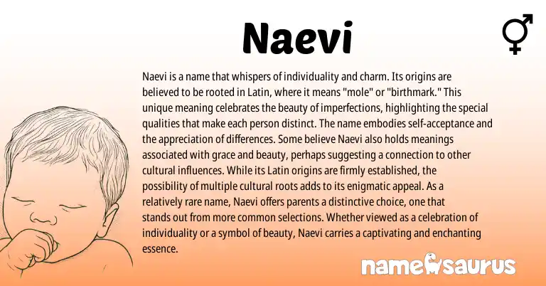 Infographic about Naevi name meaning, Naevi is a name from Latin origin(s).