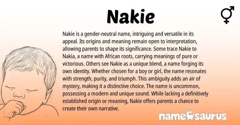 Infographic about Nakie name meaning, Nakie is a name from African origin(s).