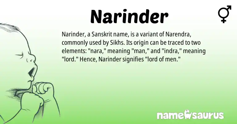 Infographic about Narinder name meaning, Narinder is a name from Sanskrit origin(s).