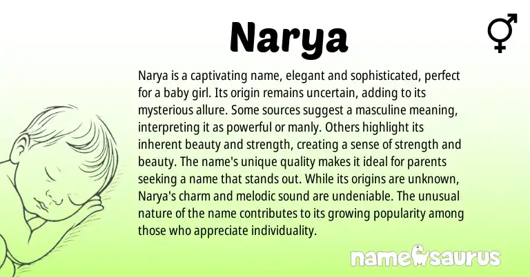 Infographic about Narya name meaning, Narya is a name from Hindi, Other origin(s).