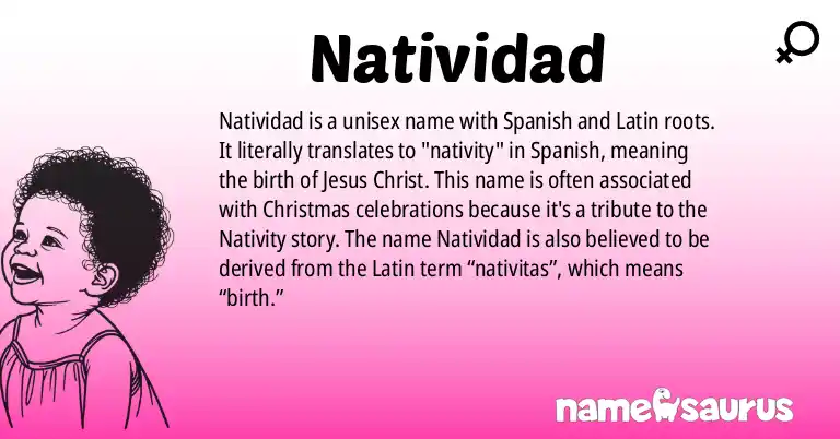 Infographic about Natividad name meaning, Natividad is a name from Spanish, Latin origin(s).
