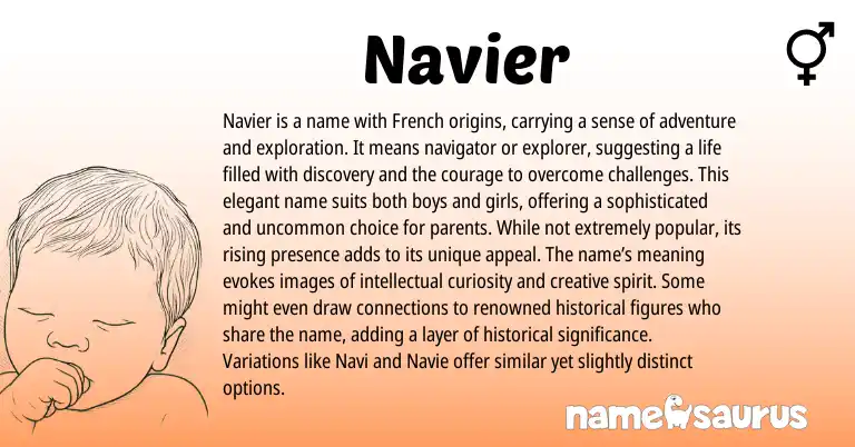 Infographic about Navier name meaning, Navier is a name from French origin(s).