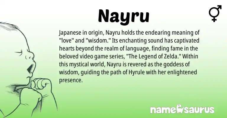 Infographic about Nayru name meaning, Nayru is a name from Japanese origin(s).