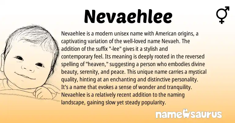 Infographic about Nevaehlee name meaning, Nevaehlee is a name from Other origin(s).