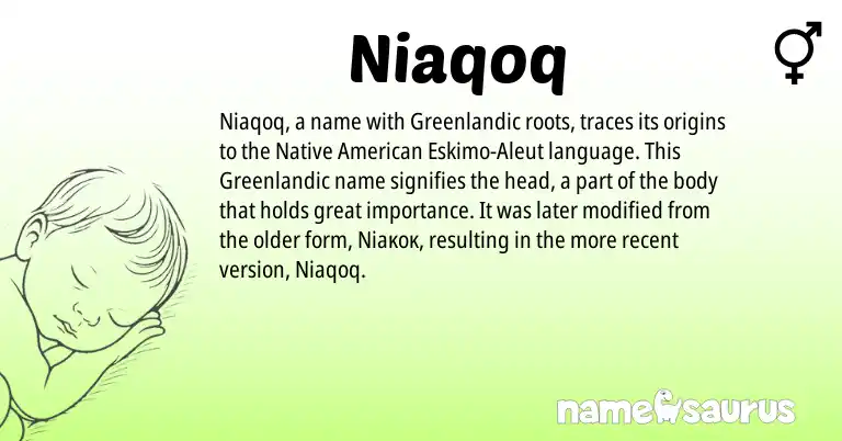 Infographic about Niaqoq name meaning, Niaqoq is a name from Native American, Aleut, Greenlandic origin(s).
