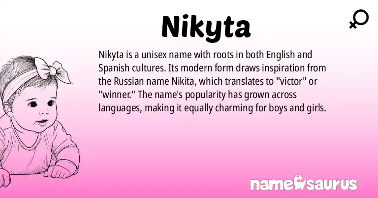 Infographic about Nikyta name meaning, Nikyta is a name from English, Spanish origin(s).