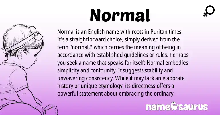 Infographic about Normal name meaning, Normal is a name from English (Puritan) origin(s).