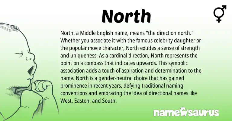 Infographic about North name meaning, North is a name from Middle English origin(s).