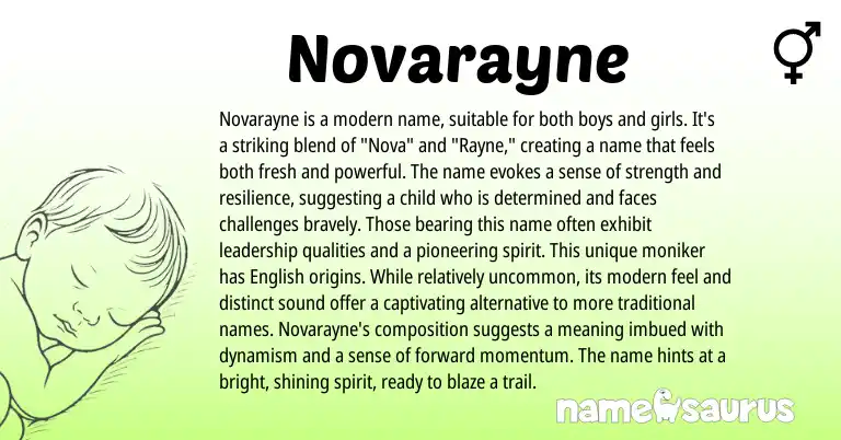 Infographic about Novarayne name meaning, Novarayne is a name from Other origin(s).