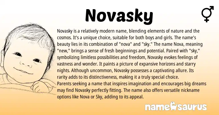 Infographic about Novasky name meaning, Novasky is a name from English origin(s).