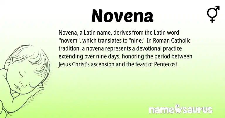 Infographic about Novena name meaning, Novena is a name from Roman, Latin origin(s).