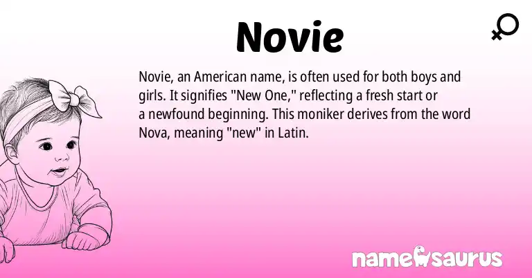 Infographic about Novie name meaning, Novie is a name from American origin(s).