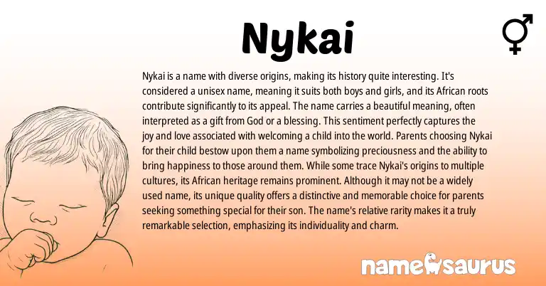 Infographic about Nykai name meaning, Nykai is a name from African origin(s).