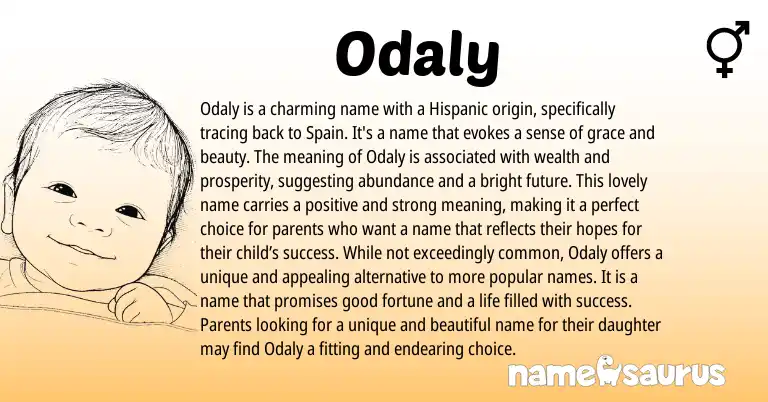 Infographic about Odaly name meaning, Odaly is a name from Other origin(s).