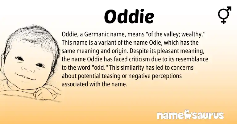 Infographic about Oddie name meaning, Oddie is a name from Germanic origin(s).