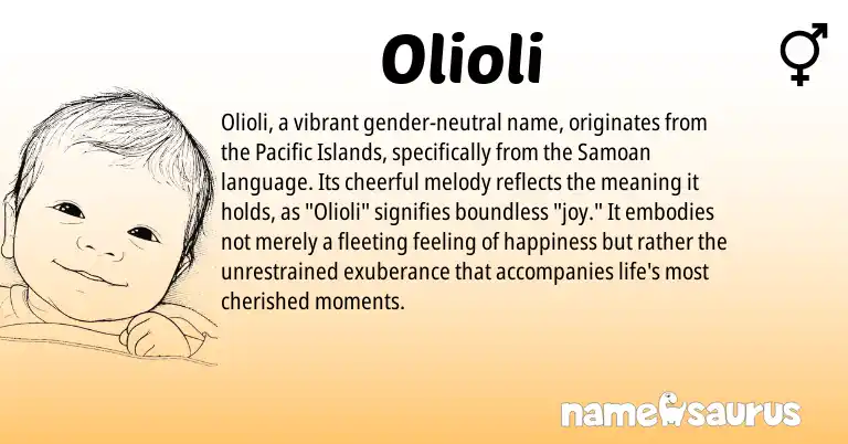 Infographic about Olioli name meaning, Olioli is a name from Samoan origin(s).