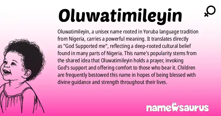 Infographic about Oluwatimileyin name meaning, Oluwatimileyin is a name from Yoruba origin(s).