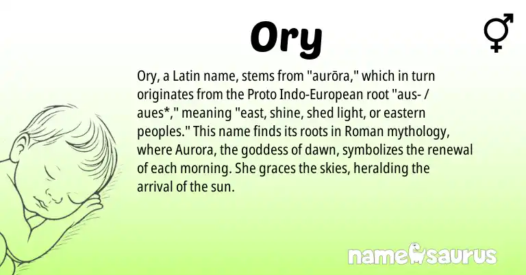 Infographic about Ory name meaning, Ory is a name from Roman, Latin, European origin(s).