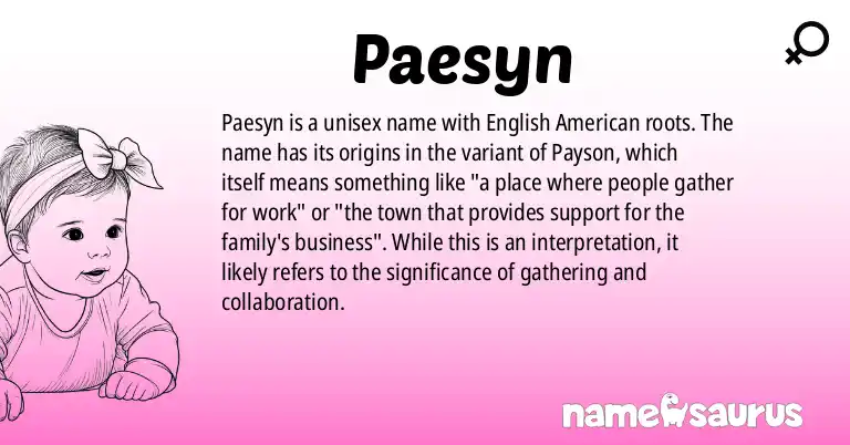 Infographic about Paesyn name meaning, Paesyn is a name from English (American) origin(s).