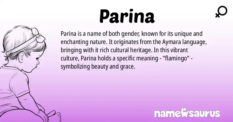 Infographic about Parina name meaning, Parina is a name from Aymara origin(s).