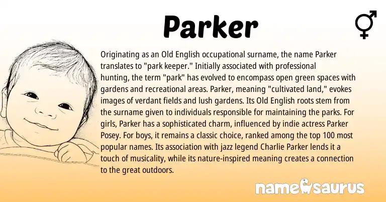 Infographic about Parker name meaning, Parker is a name from Old English origin(s).