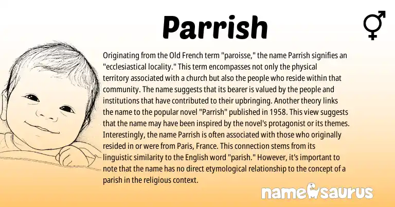 Infographic about Parrish name meaning, Parrish is a name from English, Old French origin(s).