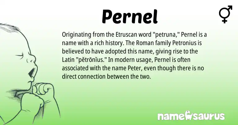 Infographic about Pernel name meaning, Pernel is a name from Etruscan, Roman, Latin origin(s).
