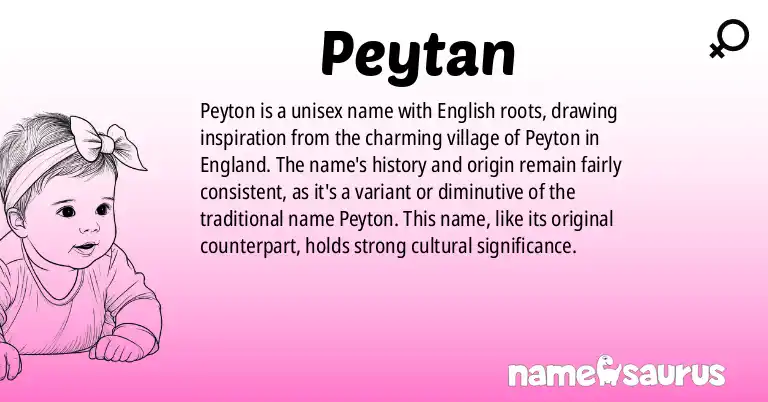 Infographic about Peytan name meaning, Peytan is a name from English origin(s).