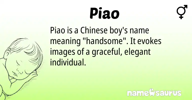Infographic about Piao name meaning, Piao is a name from Chinese origin(s).