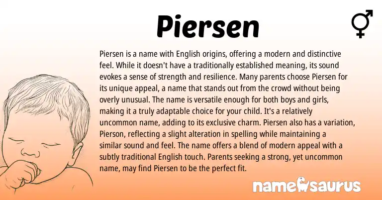Infographic about Piersen name meaning, Piersen is a name from Other origin(s).