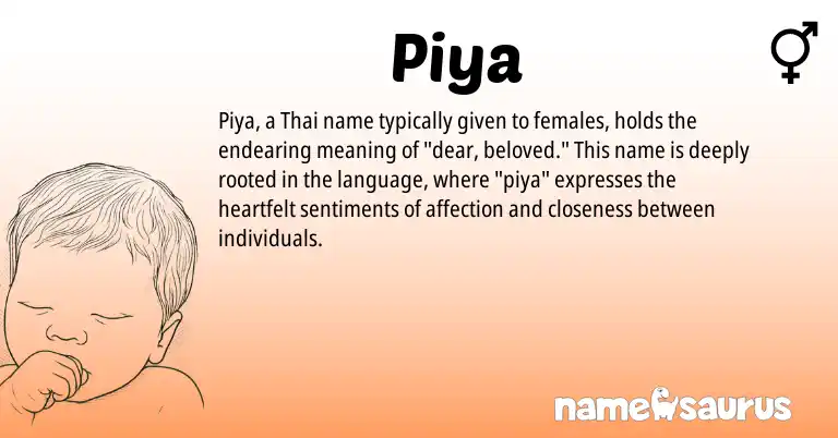Infographic about Piya name meaning, Piya is a name from Thai origin(s).