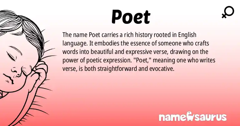 Infographic about Poet name meaning, Poet is a name from English origin(s).