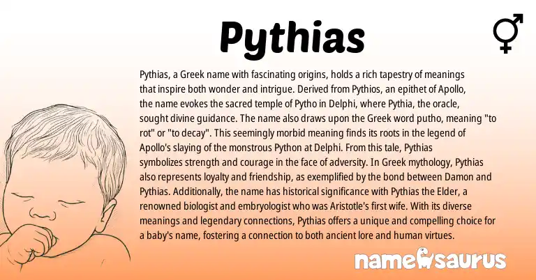 Infographic about Pythias name meaning, Pythias is a name from Greek origin(s).