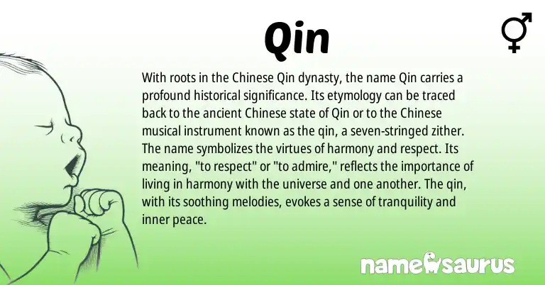 Infographic about Qin name meaning, Qin is a name from Chinese origin(s).