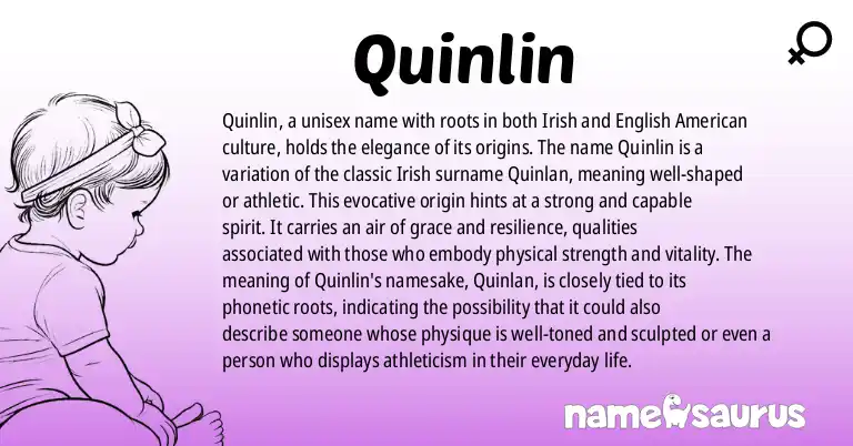 Infographic about Quinlin name meaning, Quinlin is a name from Irish, English (American) origin(s).
