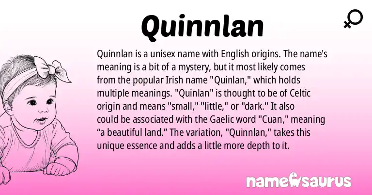 Infographic about Quinnlan name meaning, Quinnlan is a name from English origin(s).