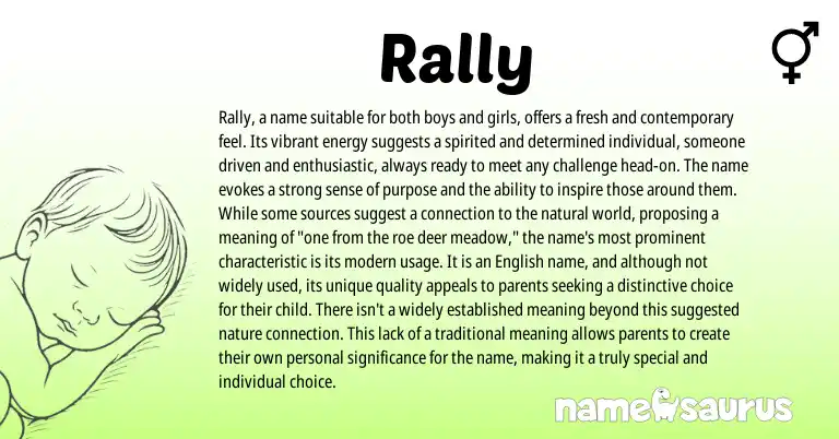 Infographic about Rally name meaning, Rally is a name from English origin(s).