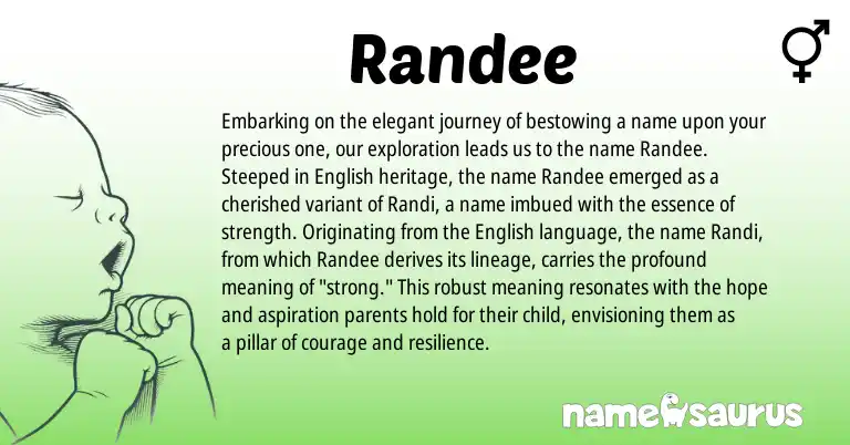 Infographic about Randee name meaning, Randee is a name from English origin(s).