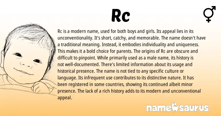 Infographic about Rc name meaning, Rc is a name from Other origin(s).