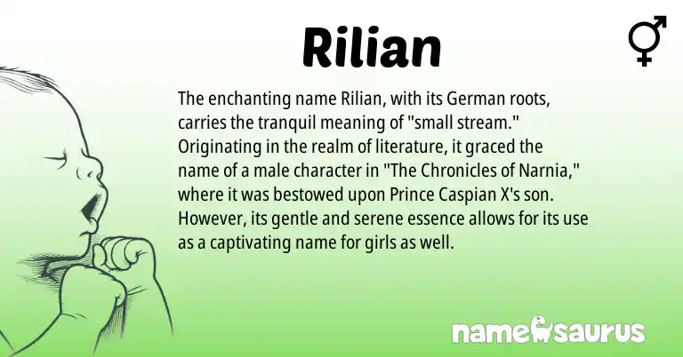 Infographic about Rilian name meaning, Rilian is a name from German origin(s).