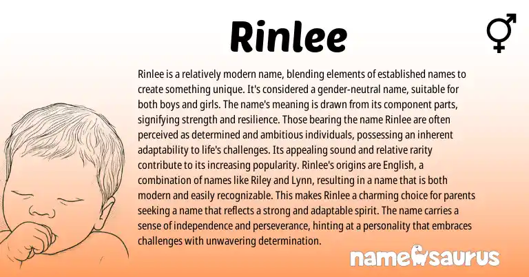 Infographic about Rinlee name meaning, Rinlee is a name from Other origin(s).