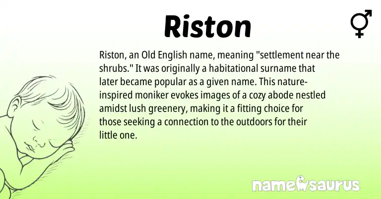 Infographic about Riston name meaning, Riston is a name from Old English origin(s).