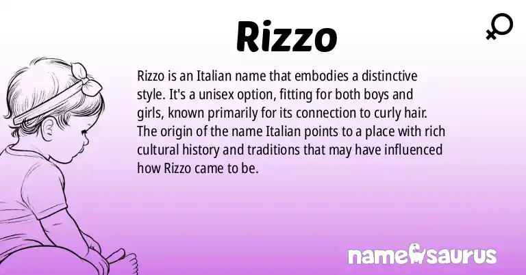 Infographic about Rizzo name meaning, Rizzo is a name from Italian origin(s).